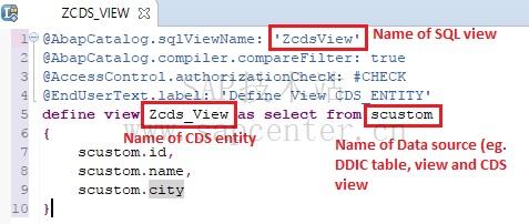 在DDL编辑器中定义CDS视图