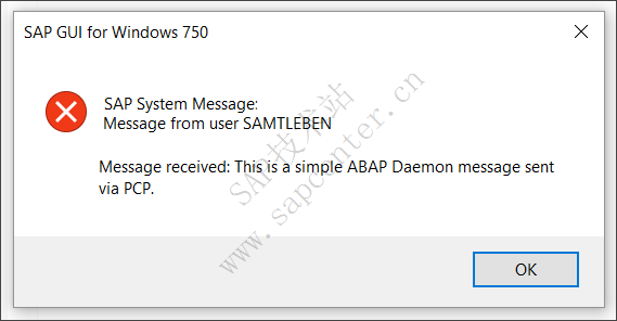 Popup message from an ABAP Daemon via ON_MESSAGE