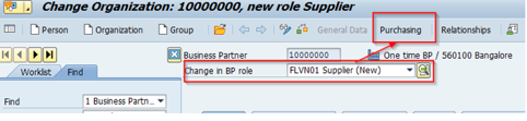 New role supplier in SAP